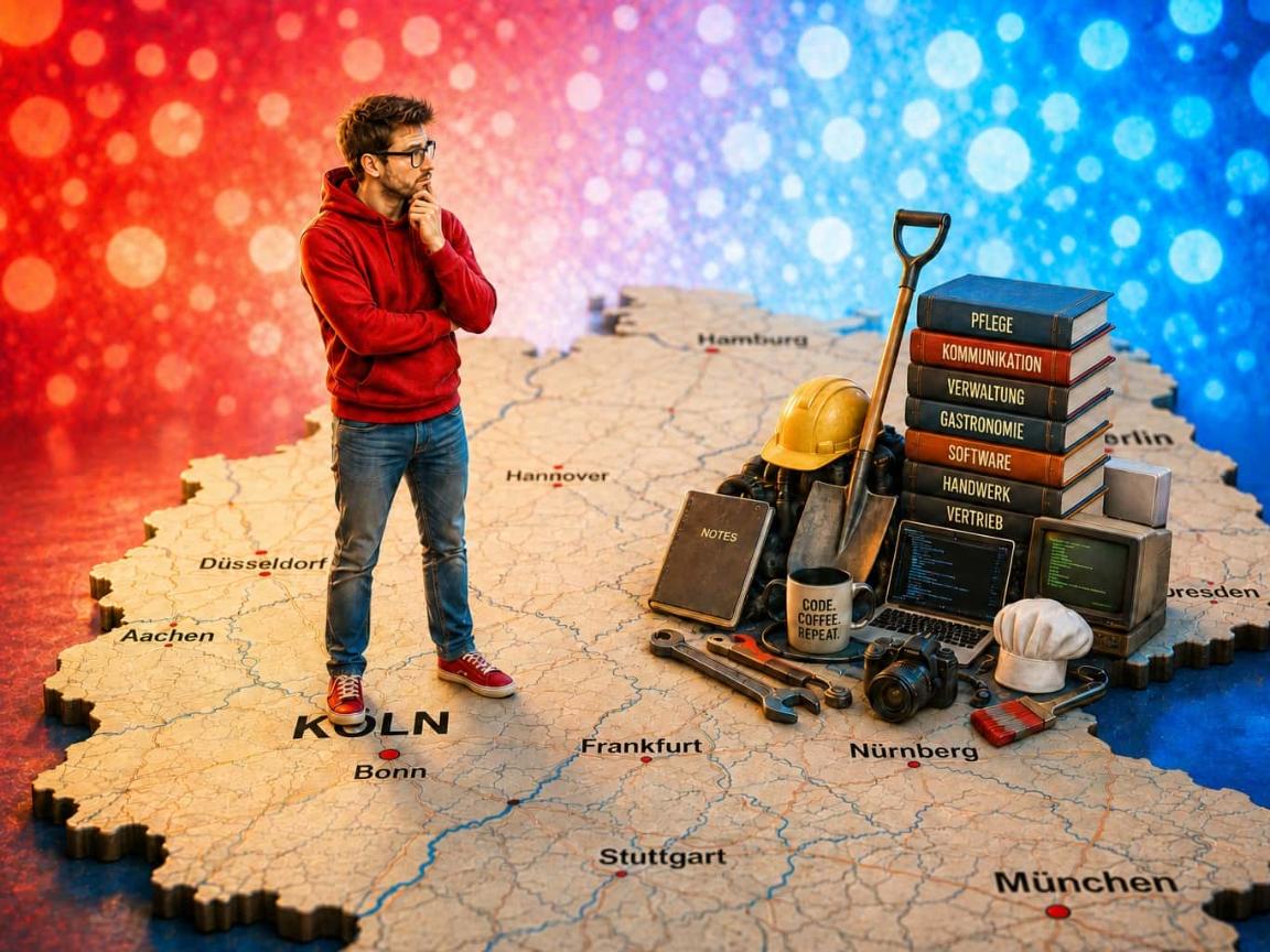Mann auf Deutschlandkarte
