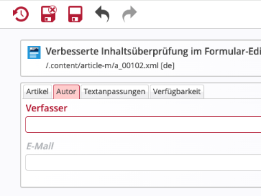 Formularditor Buttons bei Fehler