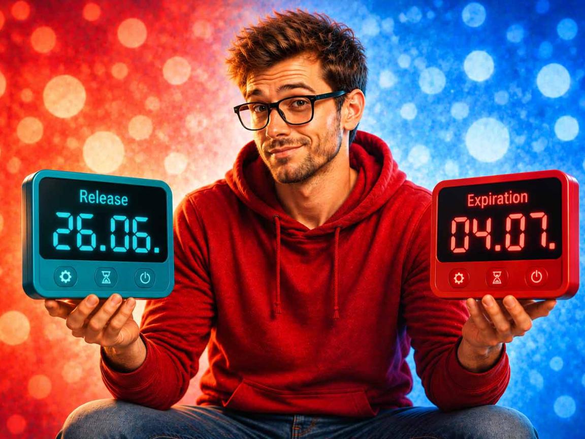 Mann mit zwei Datumsanzeigen